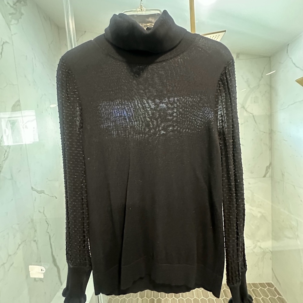 Ann Taylor LOFT Elegant Black Turtleneck Sweater for women